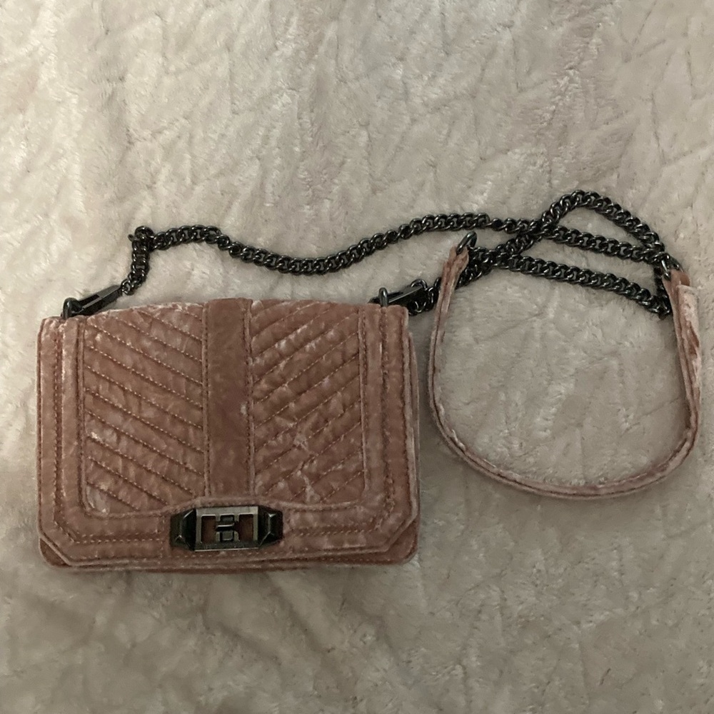 Rebecca Minkoff Quilted Chevron Blush Dmall Crossbody Bag